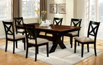 Liberta Dark Oak/Black Dining Table with Leaf