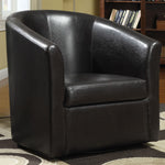 Lileas Dark Brown Leatherette Upholstered Chair