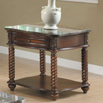 Lockwood Mahogany Genuine Marble/Wood End Table