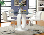 Lodia White Wood/Glass Counter Height Table