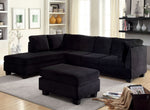 Lomma Black Flannelette Fabric LAF Sectional