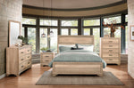 Lonan Modern Rustic Wood Cal King Bed