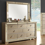 Loraine Champagne Dresser with Mirror Panels