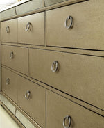 Loraine Champagne Dresser with Mirror Panels