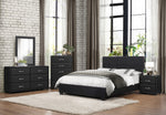 Lorenzi Black Covered Platform Cal King Bed (Oversized)