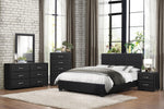 Lorenzi Black Vinyl Upholstered Full Platform Bed