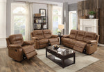 Loretta Dark Brown Leatherette Manual Recliner Loveseat