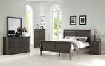 Louis Philippe Dark Gray Wood 6-Drawer Dresser