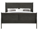 Louis Philippe Dark Gray Wood Full Sleigh Bed