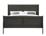 Louis Philippe Dark Gray Wood Queen Sleigh Bed