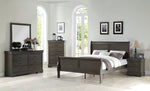 Louis Philippe Dark Gray Wood Queen Sleigh Bed