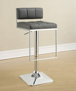 Sevyn Contemporary Grey Leatherette Adjustable Bar Stool