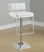 Sevyn Contemporary White Leatherette Adjustable Bar Stool