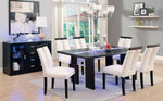 Luminar Black Dining Table with Glass Inserts