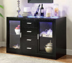 Luminar Black Wood Server with LED Lights