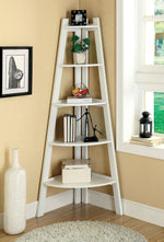 Lyss White Wood Ladder Shelf 5-Tier