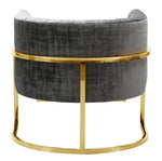 Magnolia Grey Velvet/Gold Finish Metal Accent Chair