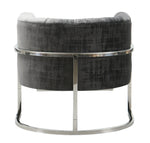 Magnolia Grey Velvet/Silver Finish Metal Accent Chair