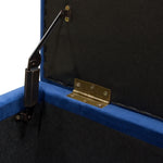 Majestic Royal Blue Velvet Lift-Top Storage Trunk