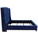 Majestic Royal Navy Velvet Tufted King Bed (Oversized)