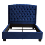 Majestic Royal Navy Velvet Tufted Queen Bed