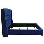 Majestic Royal Navy Velvet Tufted Queen Bed