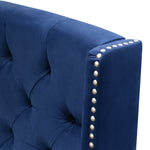 Majestic Royal Navy Velvet Tufted Queen Bed