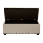 Majestic Tan Velvet Lift-Top Storage Trunk