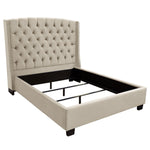 Majestic Tan Velvet Tufted Queen Bed