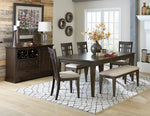 Makah Dark Brown Wood Extendable Dining Table