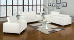 Makri White Bonded Leather Match Loveseat