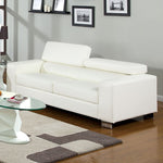 Makri White Bonded Leather Match Sofa