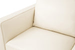 Malaga Contemporary Cream Leather Loveseat