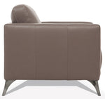 Malaga Contemporary Taupe Leather Loveseat