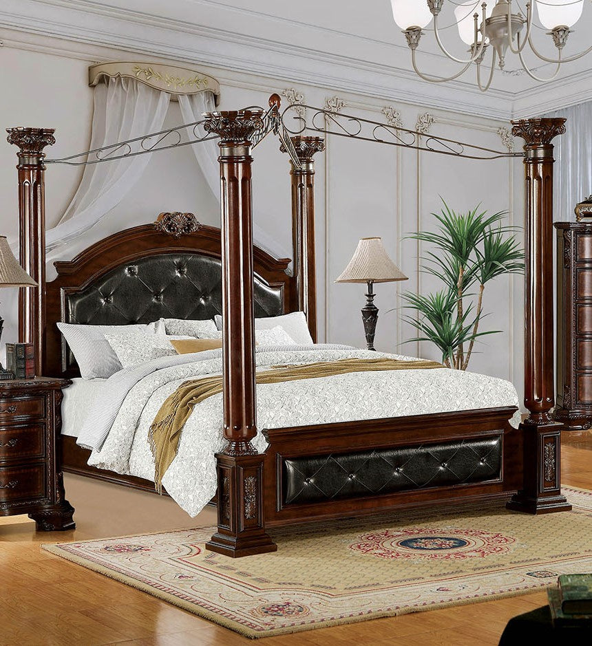 Mandalay Brown Cherry Wood Cal King Bed