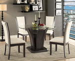 Manhattan Gray Round Dining Table w/ Glass Top