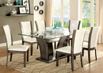 Manhattan Gray Wood Dining Table w/ Glass Top