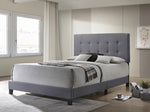 Mapes Grey Fabric Upholstered King Panel Bed