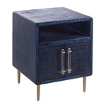 Marco Lacquer Indigo Textured Veneer Side Table