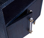 Marco Lacquer Indigo Textured Veneer Side Table