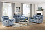 Mariana Silver Blue Fabric Manual Recliner