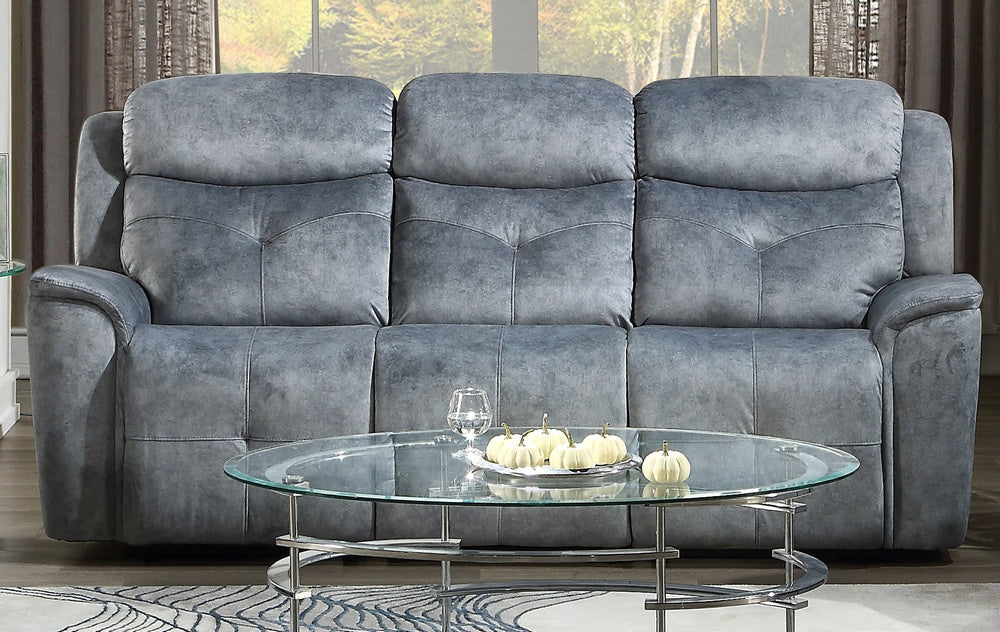 Mariana Silver Gray Fabric Manual Recliner Sofa