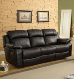 Marille Black Bonded Leather Match Manual Recliner Sofa