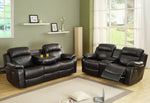 Marille Black Manual Recliner Loveseat