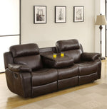 Marille Brown Bonded Leather Match Manual Recliner Sofa