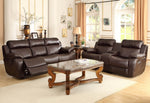 Marille Brown Bonded Leather Match Manual Recliner Sofa