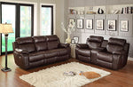 Marille Brown Bonded Leather Match Manual Recliner Sofa