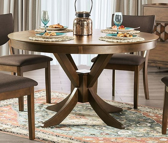 Marina I Walnut Wood Round Dining Table