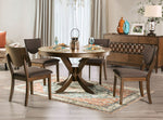 Marina I Walnut Wood Round Dining Table