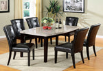 Marion Oval-Edge Dining Table with Marble Top